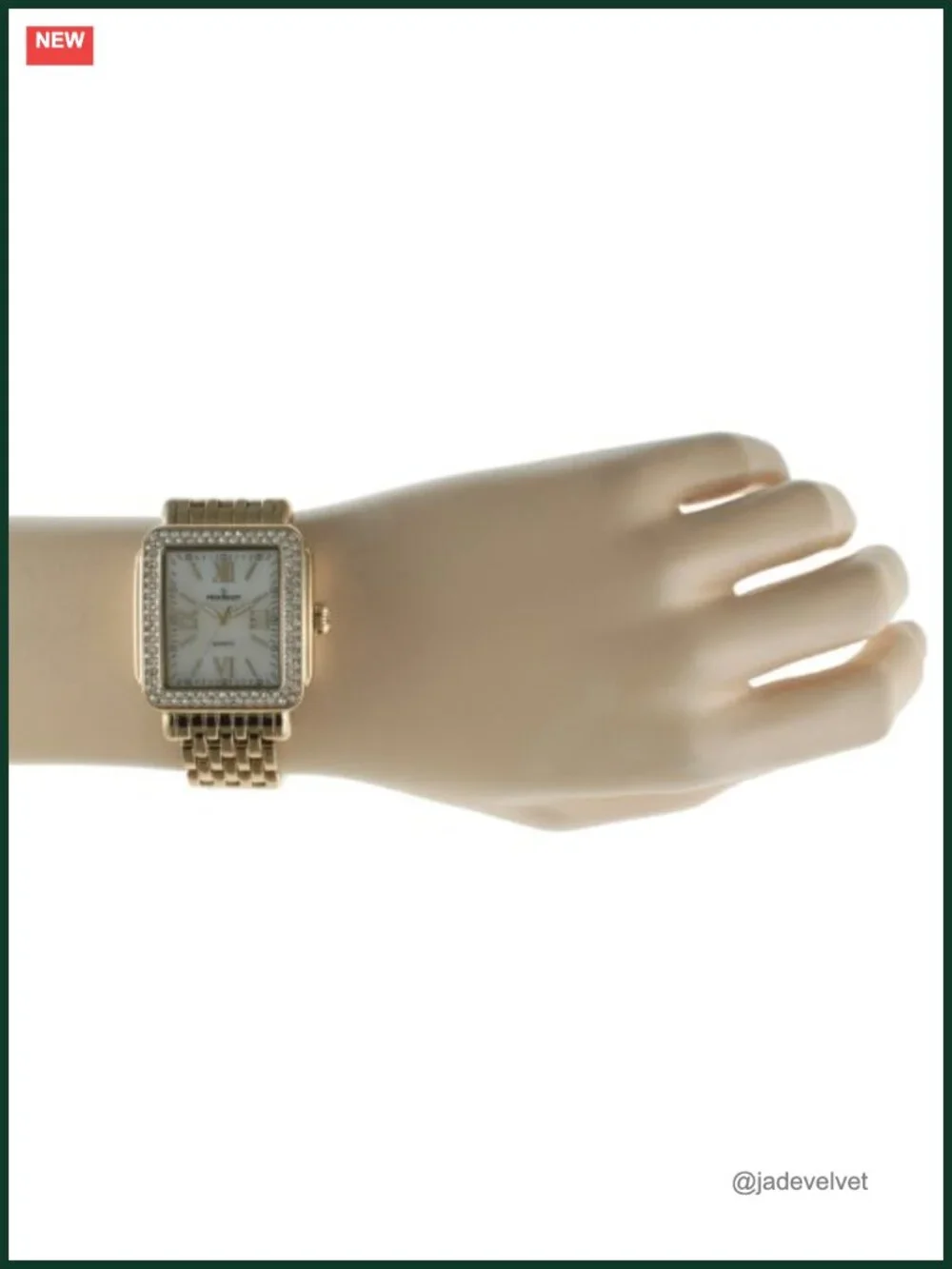 Women's Rectangle Crystal Bezel Roman Numeral Bracelet Watch